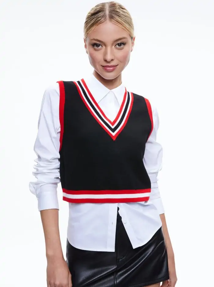 ORLY SWEATER VEST COMBINATION TOP